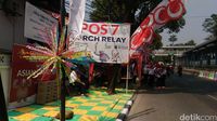 Peserta Mulai Penuhi Jalan Jelang Kirab Obor Asian Games di Jaksel