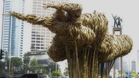 Bambu Getah Getih diresmikan oleh Gubernur DKI Jakarta Anies Baswedan pada Kamis (16/8/2018) kini rangkaian bambu itu telah dibongkar. detikcom/Rifkianto Nugroho