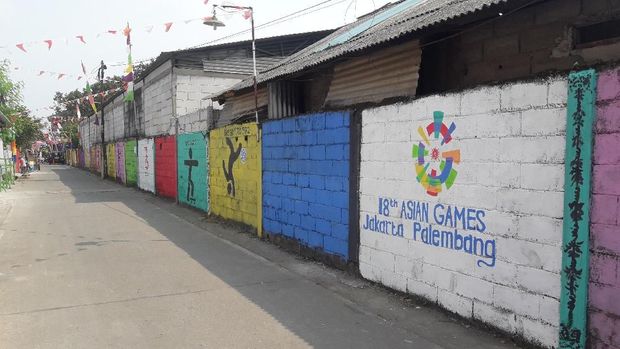 Mural Asian Games juga mempercantik tembok gang