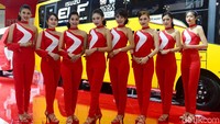 Gaun merah marun mampu menghilangkan kesan sangar mobil pikap Isuzu.