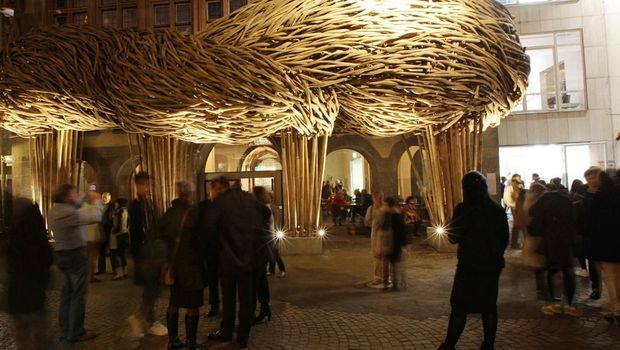 Karya seni bambu Joko Avianto di Frankfurt Book Fair 2018