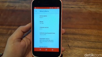 Smartphone ini menggunakan sistem operasi Android Oreo (Go Edition). Foto: Virgina Maulita Putri/detikINET