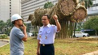 Akhirnya efektif waktu kerjanya cuma seminggu, dari dua minggu perencanaan, tutur Joko saat ditanya berapa waktu yang diperlukan untuk mengerjakan instalasi seni itu. (Foto: Instagram Anies Baswedan)