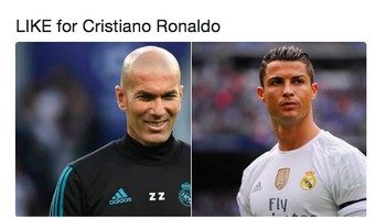 Ada yang membuat polling siapa yang paling dirindukan Madrid sekarang, Zidane atau Ronaldo? Foto: istimewa
