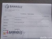 Tanda terima dokumen dorongan ke Bawaslu.
