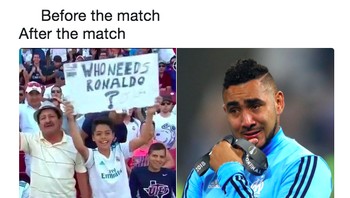 Fans Madrid yang mengaku tak butuh Ronaldo jadi menangis setelah kalah. Foto: istimewa