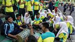 Kemeriahan Anak Sekolah Iringi Pawai Obor Asian Games di Jakarta Pusat