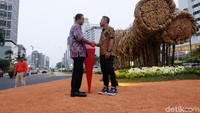 Instalasi seni Bambu Getah-Getih diresmikan pada 18 Agustus bertepatan dengan event Asian Games 2018. Tia Agnes/detikHOT