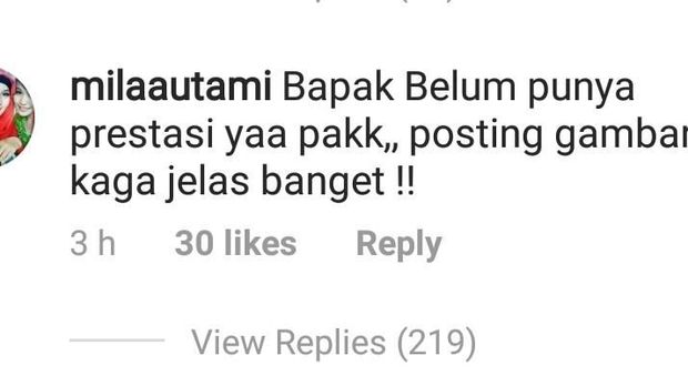Komentar di postingan Prabowo.