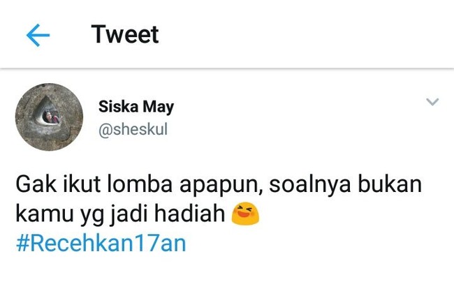 Seandainya hadiah perlombaannya itu kamu, pasti dia akan ikut lomba itu buat dapetin kamu.Foto: Twitter