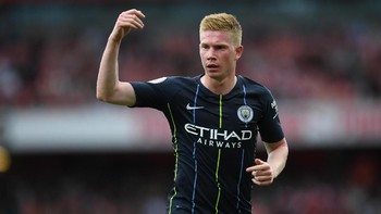 1. Kevin De Bruyne dinyatakan sebagai pemain terbaik Premier League di Football Manager 2019. Skor kemampuannya saat ini adalah 186 angka, sesuai dengan potensi maksimalnya. Visi (19) adalah salah satu aspek menonjol pemain Manchester City ini. (Foto: Michael Regan/Getty Images)