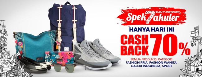 Bagaimana dengan Bibli? Untuk kategori fashion, otomotif, hingga gadget, situs belanja ini memberikan cashback hingga 70% dengan syarat dan ketentuan. Segera kunjungi situsnya sebelum ketinggalan. Foto: ist
