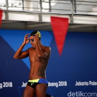 Dari Indonesia, perenang I Gede Siman Sudartawa juga tak kalah dengan tubuh atletisnya. (Foto: Rengga Sancaya/detikSport)