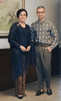 Cantik dan Anggun Sri Mulyani Berkebaya Biru di Sidang Tahunan MPR 2018