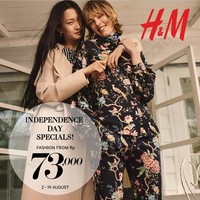 Retailer kenamaan seperti H&M juga tak ketinggalan mengadakan sale khusus 17an. Brand Swedia itu memberikan potongan harga dan menjual berbagai item mulai dari Rp 73 ribu. Promo ini bisa dinikmati hingga 19 Agustus 2018. Foto: ist