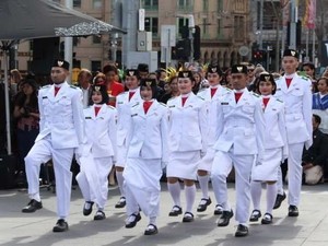 Sang Saka Merah Putih Berkibar di Pusat Kota Melbourne