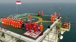 Keren! Begini Potret Upacara 17-an di Tengah Laut Jawa