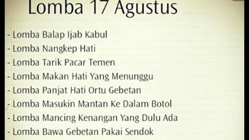 Daftar lomba 17 Agustus. Foto: Internet