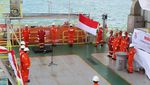 Keren! Begini Potret Upacara 17-an di Tengah Laut Jawa