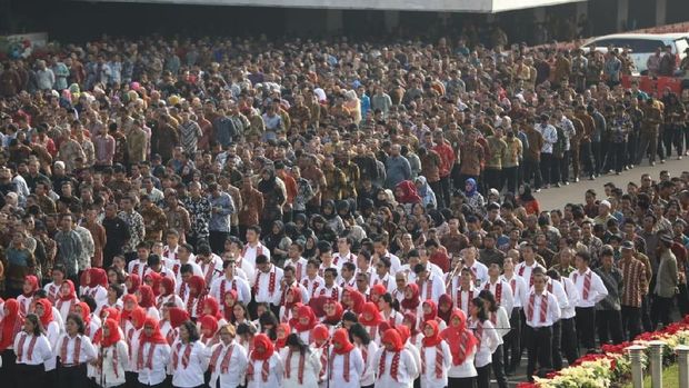 Upacara HUT ke-73 RI di DPR