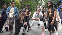 Sebelum ikut lomba, Wiro Sableng pun berpose. Foto: (Noel/detikHOT)