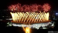 Potret Pesta Kembang Api di Pembukaan Asian Games 2018