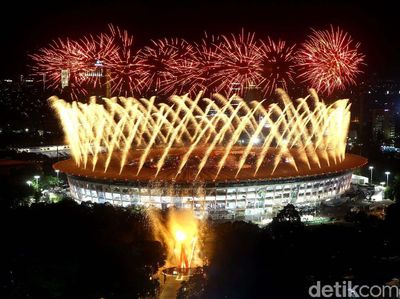 Potret Pesta Kembang Api di Pembukaan Asian Games 2018