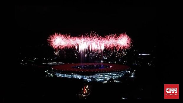 Stadion Utama Gelora Bung Karno ketika menghelat acara pembukaan Asian Games 2018.