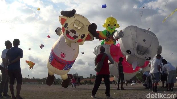 Di Bali Ada Layang-layang Jumbo Trio Maskot Asian Games 2018