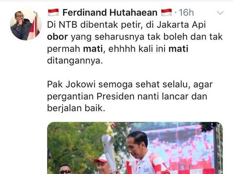 Pro Jokowi: Obor Mati Dipolitisir, Kubu Prabowo Gagap