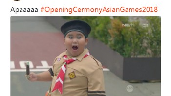 Ada yang memberikan caption yang mengikuti ekspresi anak tersebut ketika melihat Presiden Joko Widodo. Foto: Internet