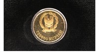 BI juga menerbitkan uang emas 45 gram pecahan Rp 750.000 untuk seri perjuangan angkatan 45. Gambar bagian belakang logo dewan harian nasional angkatan 45. Istimewa/Dok. Bank Indonesia.