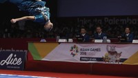 Dalam final changquan di Hall B, JIEXPO Kemayoran, Minggu (19/8/2018), Xavier bersaing dengan 16 pewushu putra lain. Xavier diganjar nilai 9,72 dan berhasil meraih medali perak. Beawiharta/Reuters.