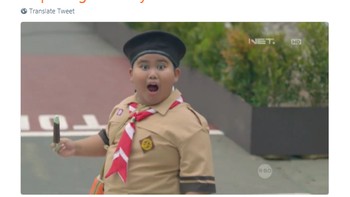 Banyak netizen yang mengatakan bahwa anak berseragam Pramuka ini membuat mereka takjub. Foto: Internet