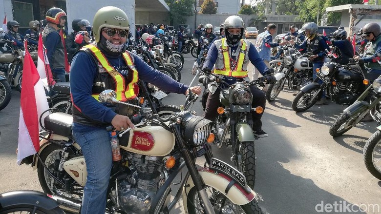 Beberapa peserta touring Royal Enfield Foto: Rizki Pratama Beberapa peserta touring Royal Enfield Foto: Rizki Pratama