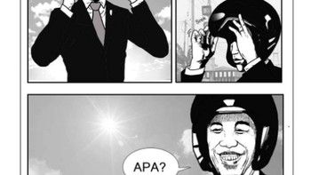 Adegan ikonik tersebut diabadikan dalam bentuk komik. Foto: Internet