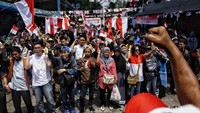 Sejumlah warga dari Pospera Tuna Rungu Indonesia melakukan deklarasi dukungan untuk Presiden RI Joko Widodo.