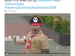 Ekspresi Anak Pramuka di Pembukaan Asian Games 2018 Bikin Gemas