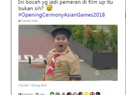 Ekspresi Anak Pramuka di Pembukaan Asian Games 2018 Bikin Gemas