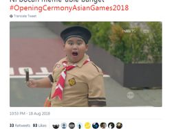 Ekspresi Anak Pramuka di Pembukaan Asian Games 2018 Bikin Gemas