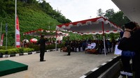 Pertama kalinya upacara peringatan HUT RI digelar di kawasan PLBN Entikong. Istimewa/Kementerian PUPR.