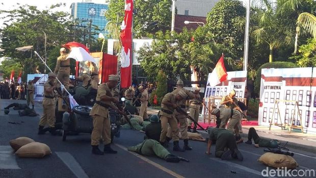 Teatrikal Perjuangan M Yasin di Peresmian Monumen Perjuangan Polri