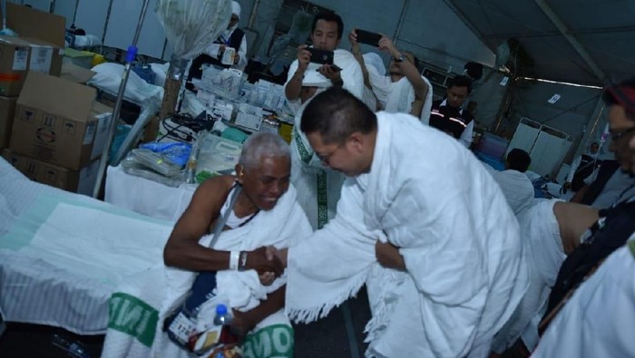 kondisi jemaah haji yang dirawat di klinik kesehatan haji di Arafah/Dok MCH 2018.