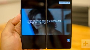 ZTE mencoba mengulangi langkah Kyochera Echo dengan merilis Axon M. Bedanya, Axon M memiliki layar yang lebih besar, masing-masing berukuran 5,2 inch. Tetapi, bezel yang berada di tengah layar masih mengganggu. Foto: Internet