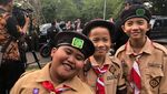 Foto: Fairel, Anak Pramuka yang Melongo Lihat Jokowi Naik Moge