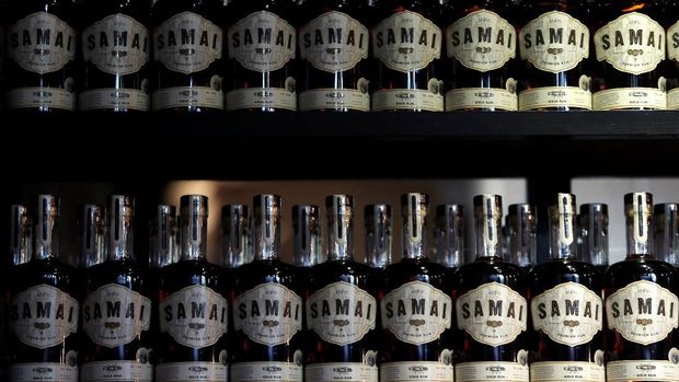 Bottles of rum are displayed at the Samai Distillery in Phnom Penh, Cambodia, August 16, 2018. Picture taken August 16, 2018. REUTERS/Samrang Pring