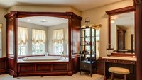 Nuansa kayu juga merambat hingga ke kamar mandi untuk kamar tidur utama. Istimewa/Douglas Elliman Real Estate.