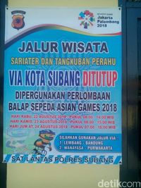 Asian Games, Jalan Menuju Tangkuban Parahu dari Arah Subang Ditutup