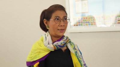 Bak Model, Susi Pamer Busana Bermotif Asian Games 2018