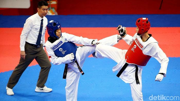Laga Taekwondo di Asian Games 2018. (Foto: Grandyos Zafna) Laga Taekwondo di Asian Games 2018. (Foto: Grandyos Zafna)